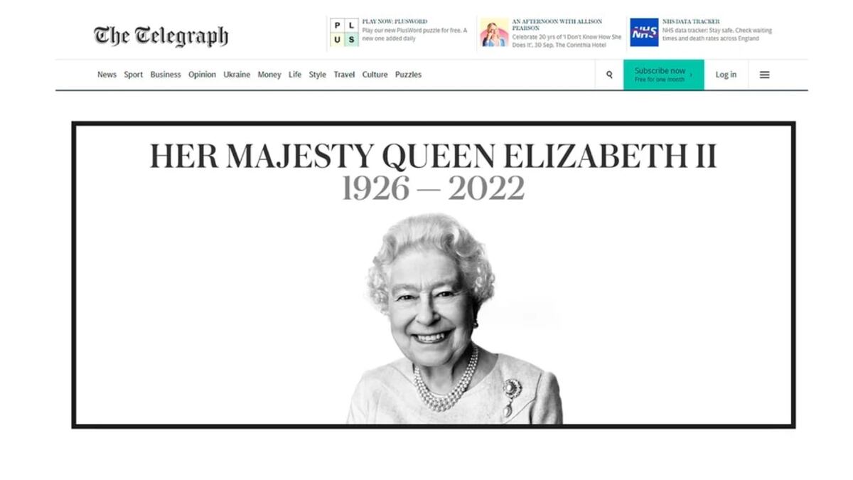 La portada de The Telegraph.