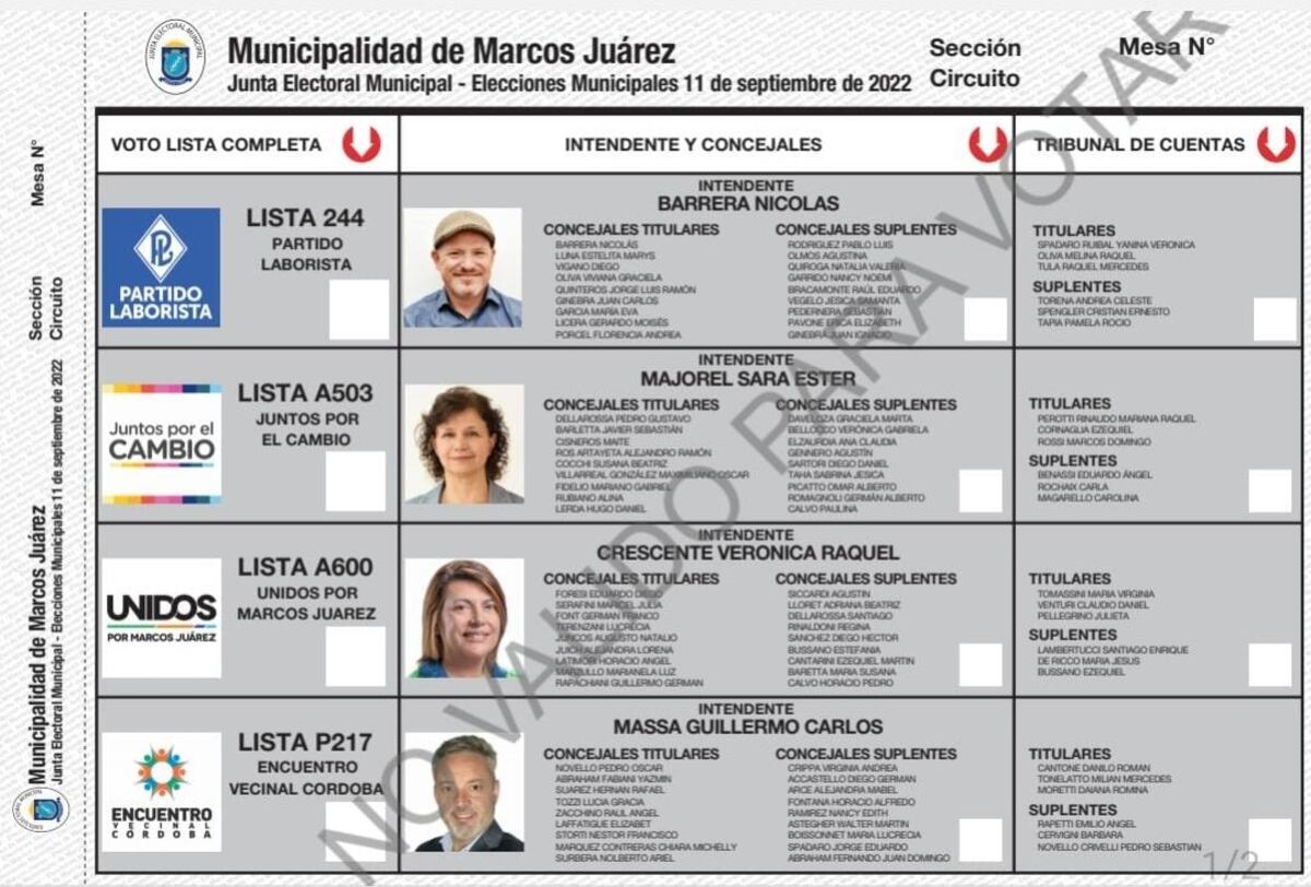 Boleta Única Marcos Juárez