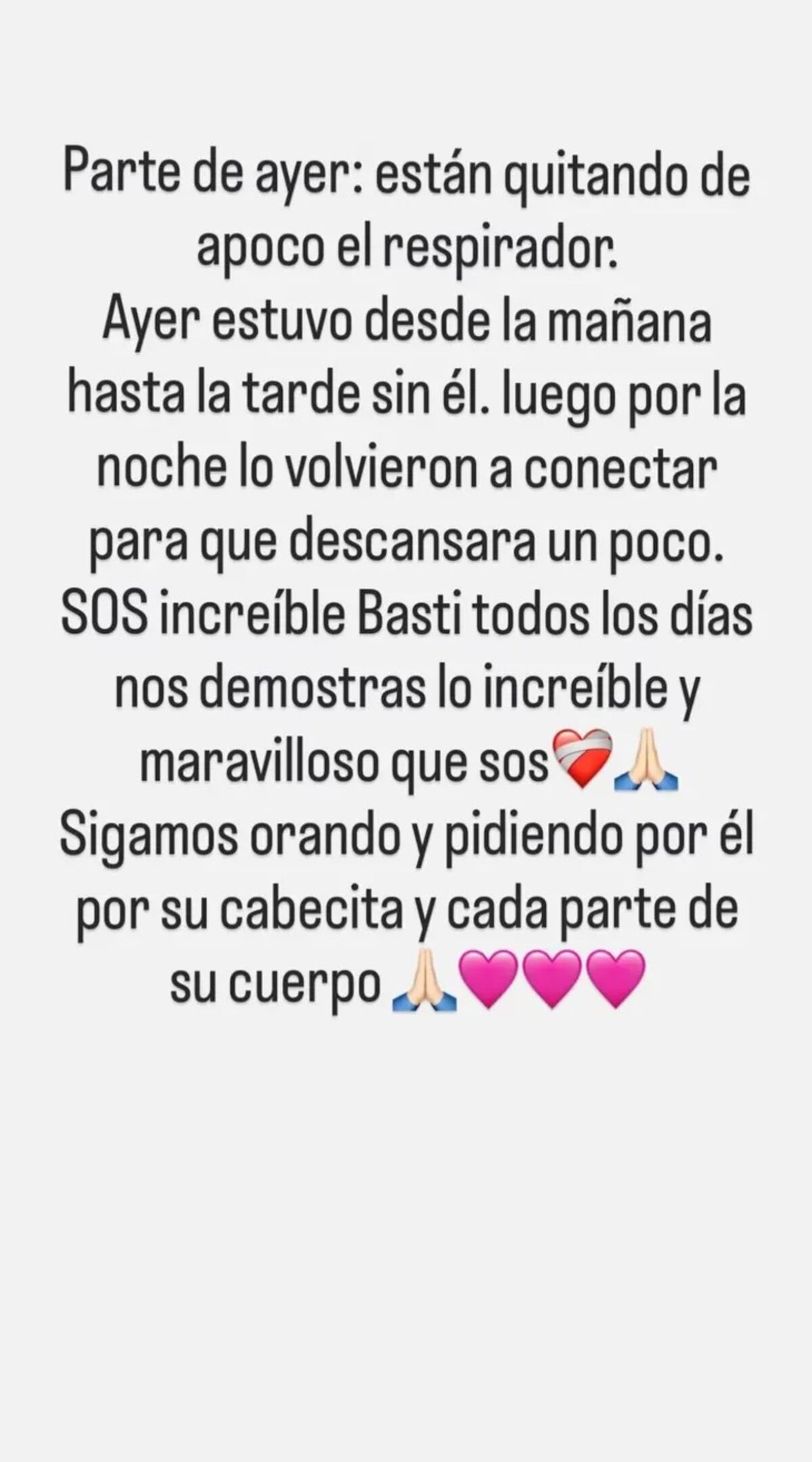 El posteo de la madre de Bastian. (Instragram)