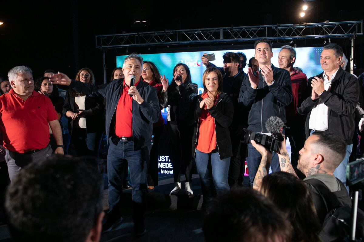 El actual intendente de Arroyito lanzó su candidatura a la reelección con la presencia de Martín Llaryora. (Prensa Hacemos Unidos por Córdoba)