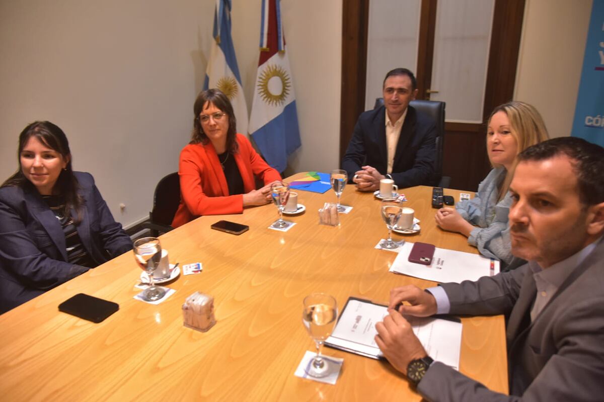 Reunión por Ficha Limpia en el Ministerio de Justicia de la ciudad de Córdoba con la presencia de Julián Lopez, Brenda Austin y Victoria Busso. (Ramiro Pereyra / La Voz)