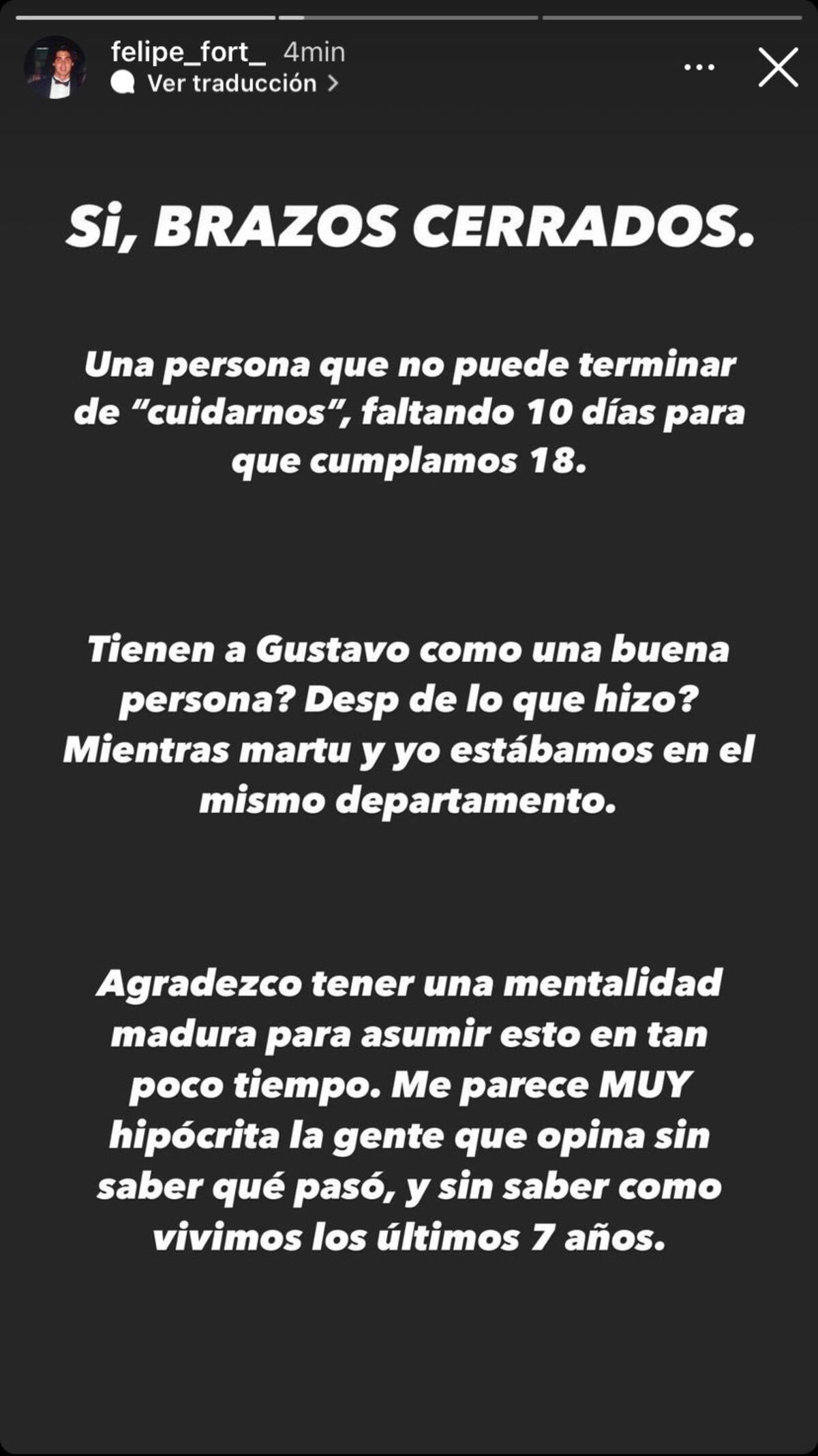 Más historias de Felipe Fort antes de que el joven las eliminara de su perfil.