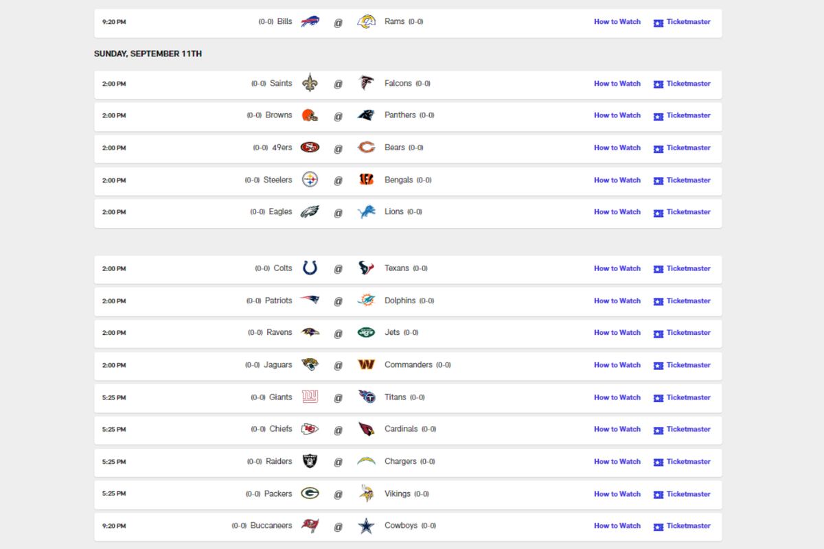 Semana 1 de la NFL.