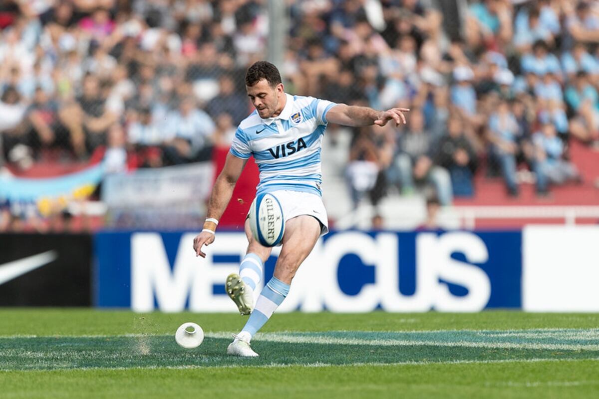 Los Pumas y el partido ante Sudáfrica en la cancha de Independiente, en Avellaneda. (Prensa UAR).