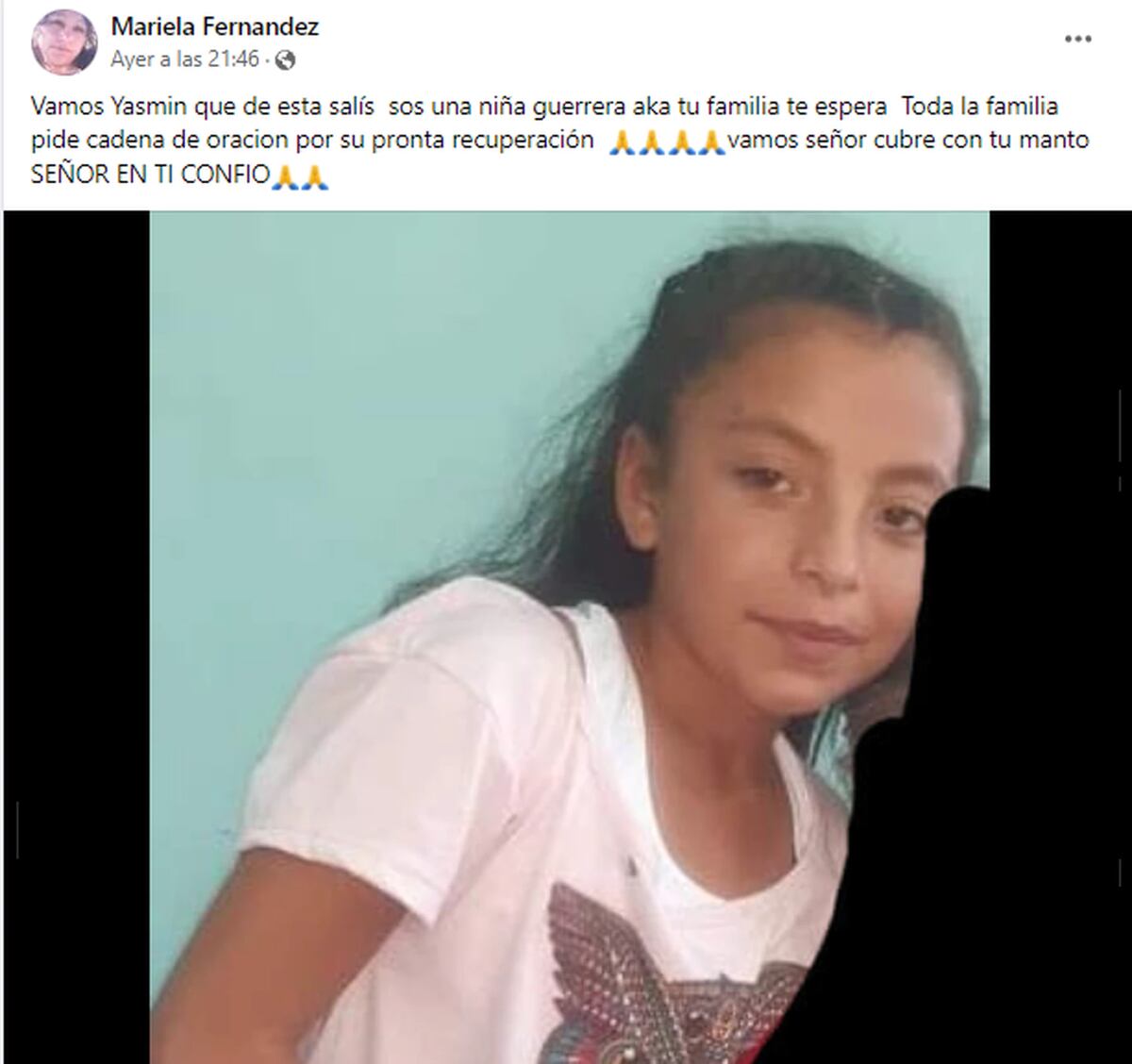Yazmín. Piden cadena de oración po la niña sanjuanina.