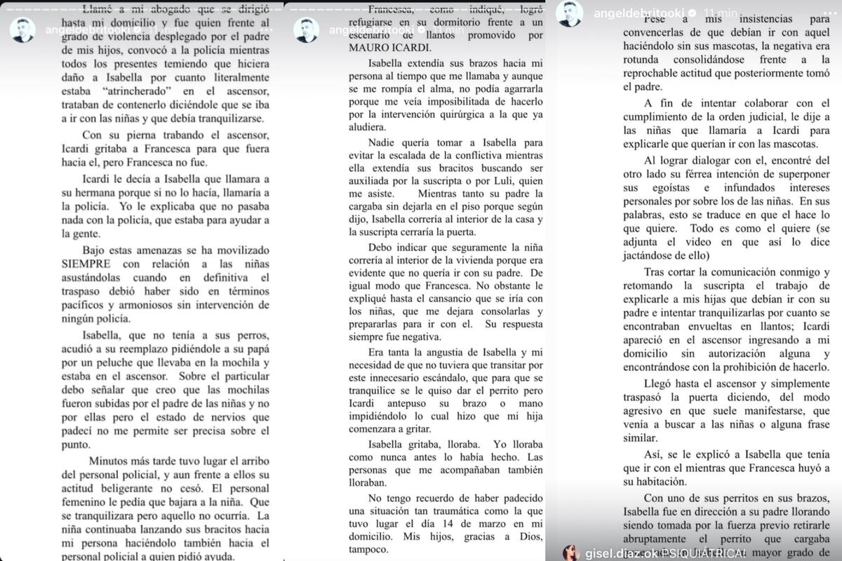 El relato de Wanda Nara. (Captura)