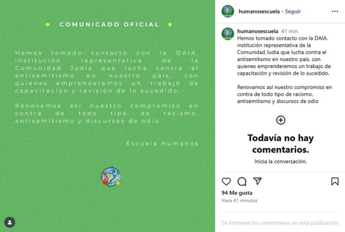 La reacción del colegio y el contacto con la DAIA
