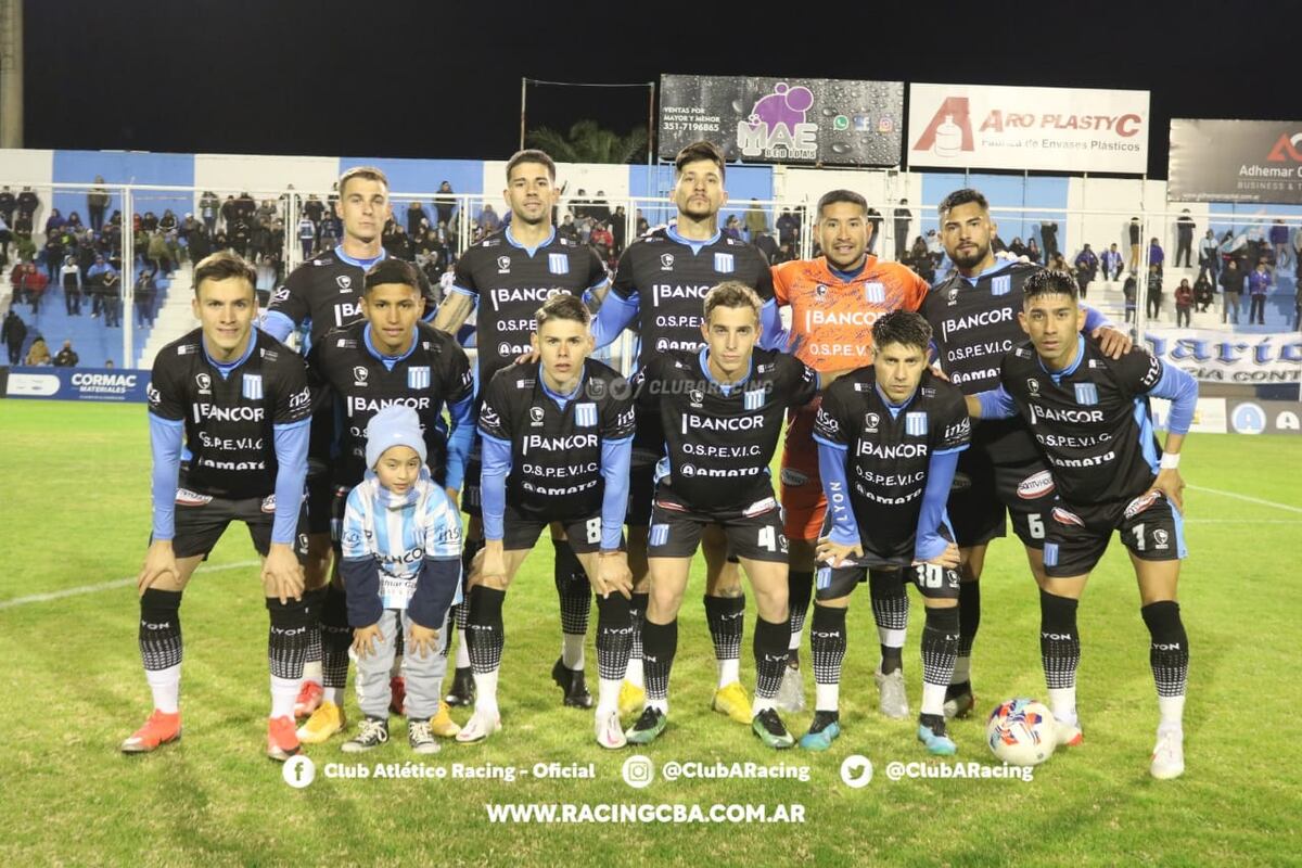 La formación de Racing para recibir a Sportivo Las Parejas este viernes. (Prensa Racing).