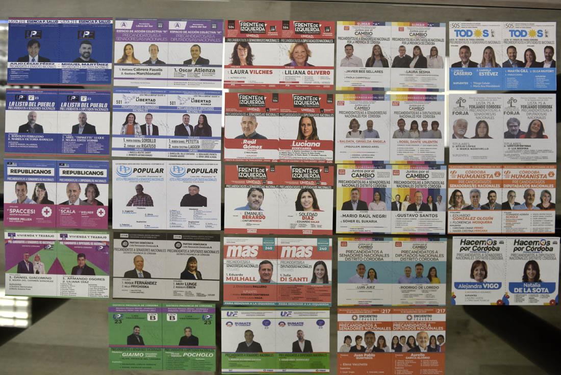 Boletas de cada partido para las elecciones PASO 2021. (Ramiro Pereyra/La Voz)