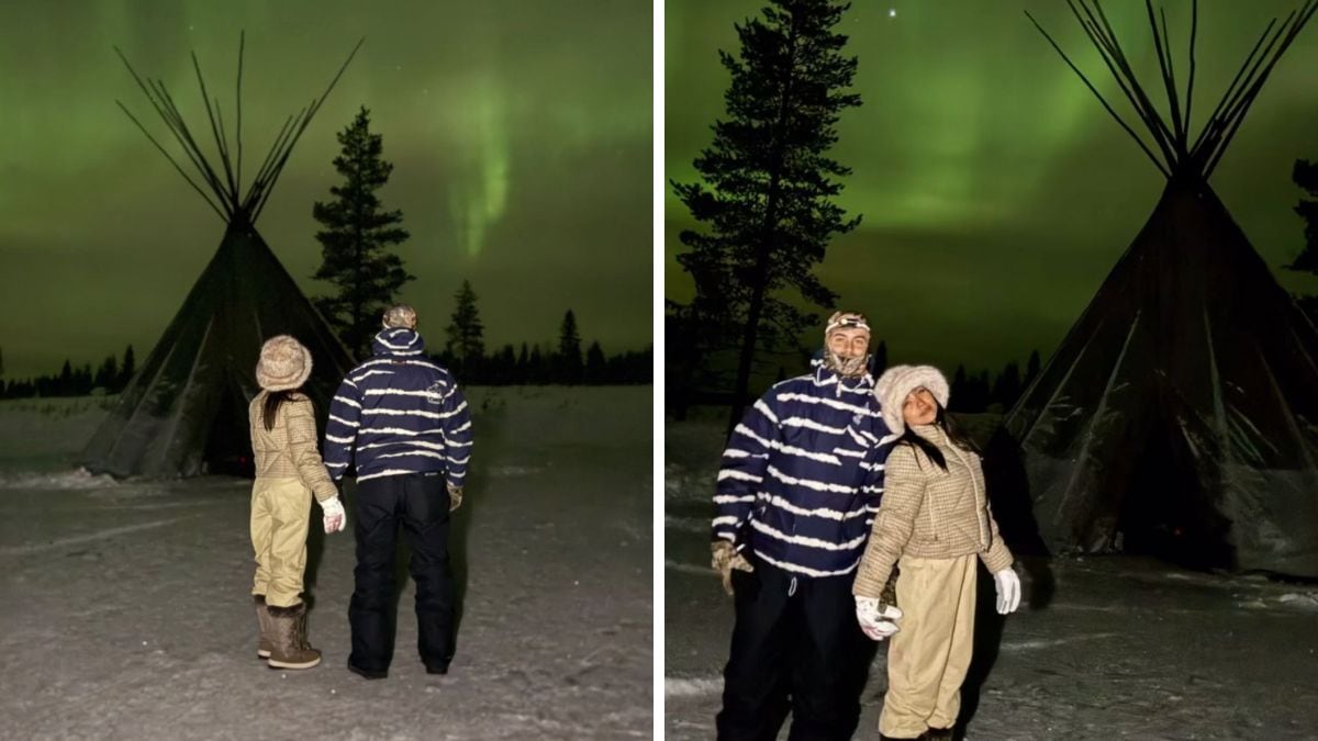 María Becerra y J Rei presenciaron las espectaculares auroras boreales en Finlandia.