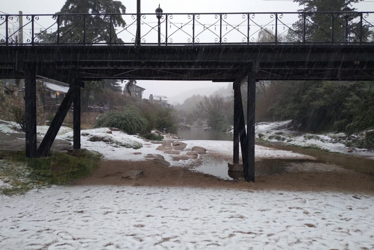 La a nieve en La Cumbrecita (Gentileza Gabriela Santini).