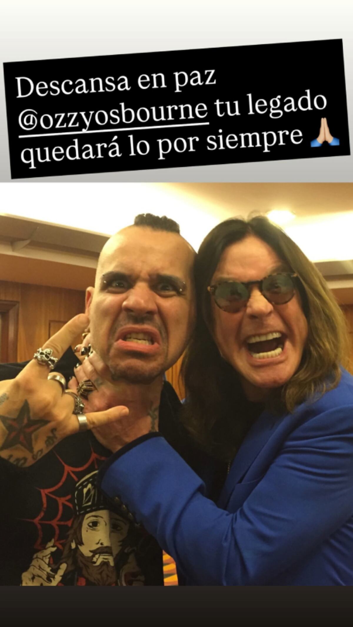 Andrés Giménez despidió a Ozzy Osbourne. (Instagram)
