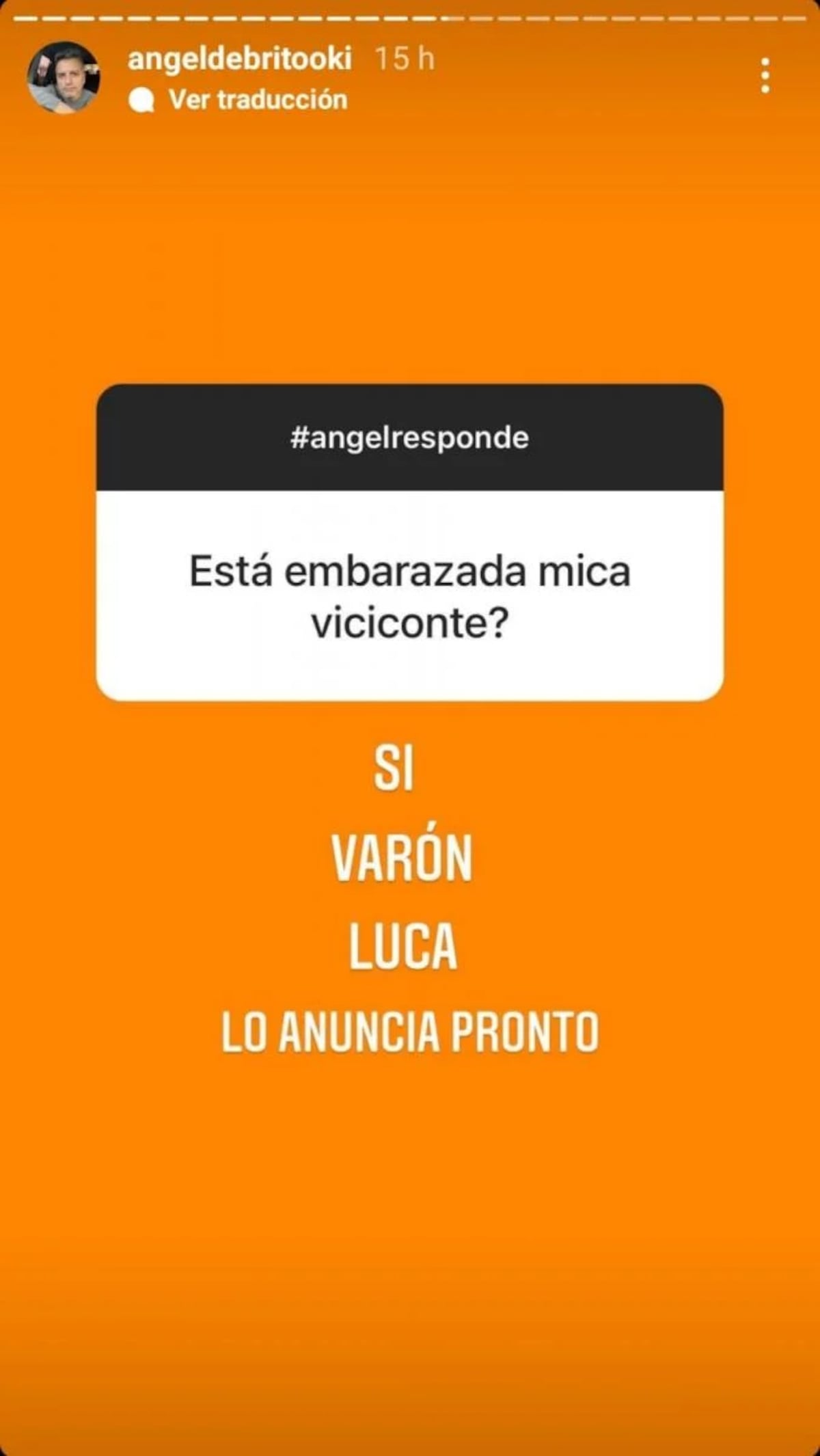 El mensaje de Ángel de Brito respecto al embarazo de Mica Viciconte
