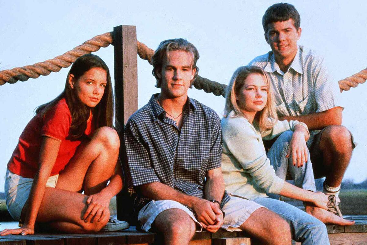 El elenco de Dawson´s Creek compuesto por James Van Der Beek, Katie Holmes, Michelle Williams y Joshua Jackson.