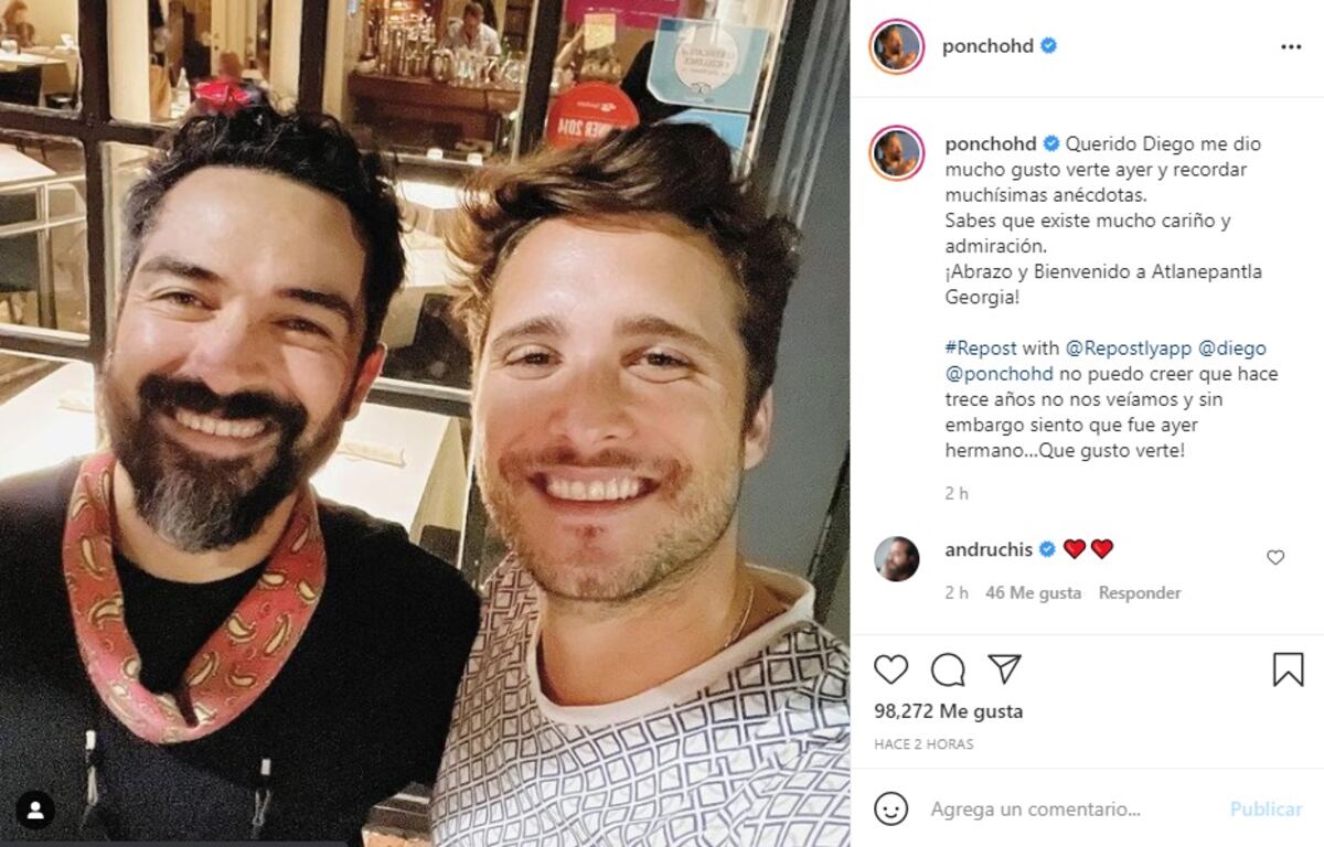 El posteo de Poncho, amigo de Diego Boneta
