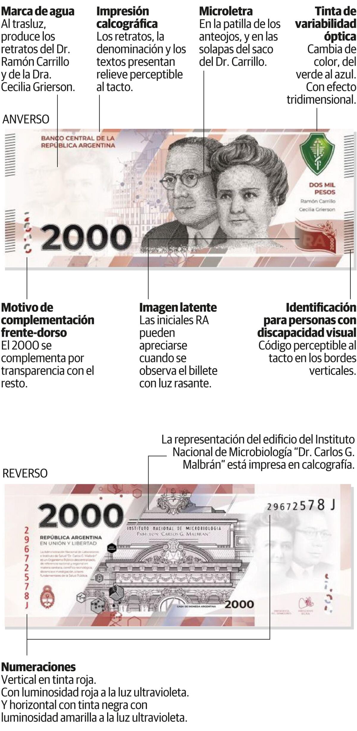 infografía Nuevo billete de 2000