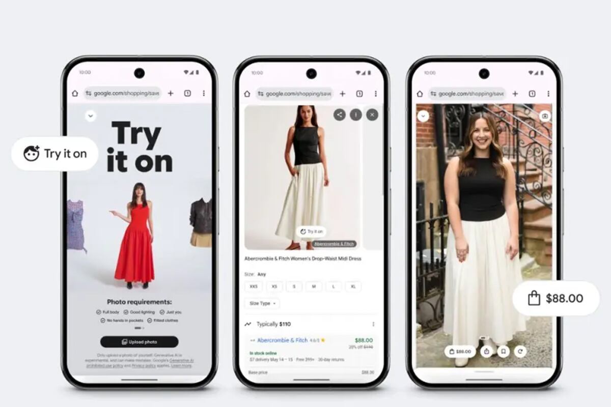 Try it on. La nueva herramienta de Google para comprar ropa online. (Google)