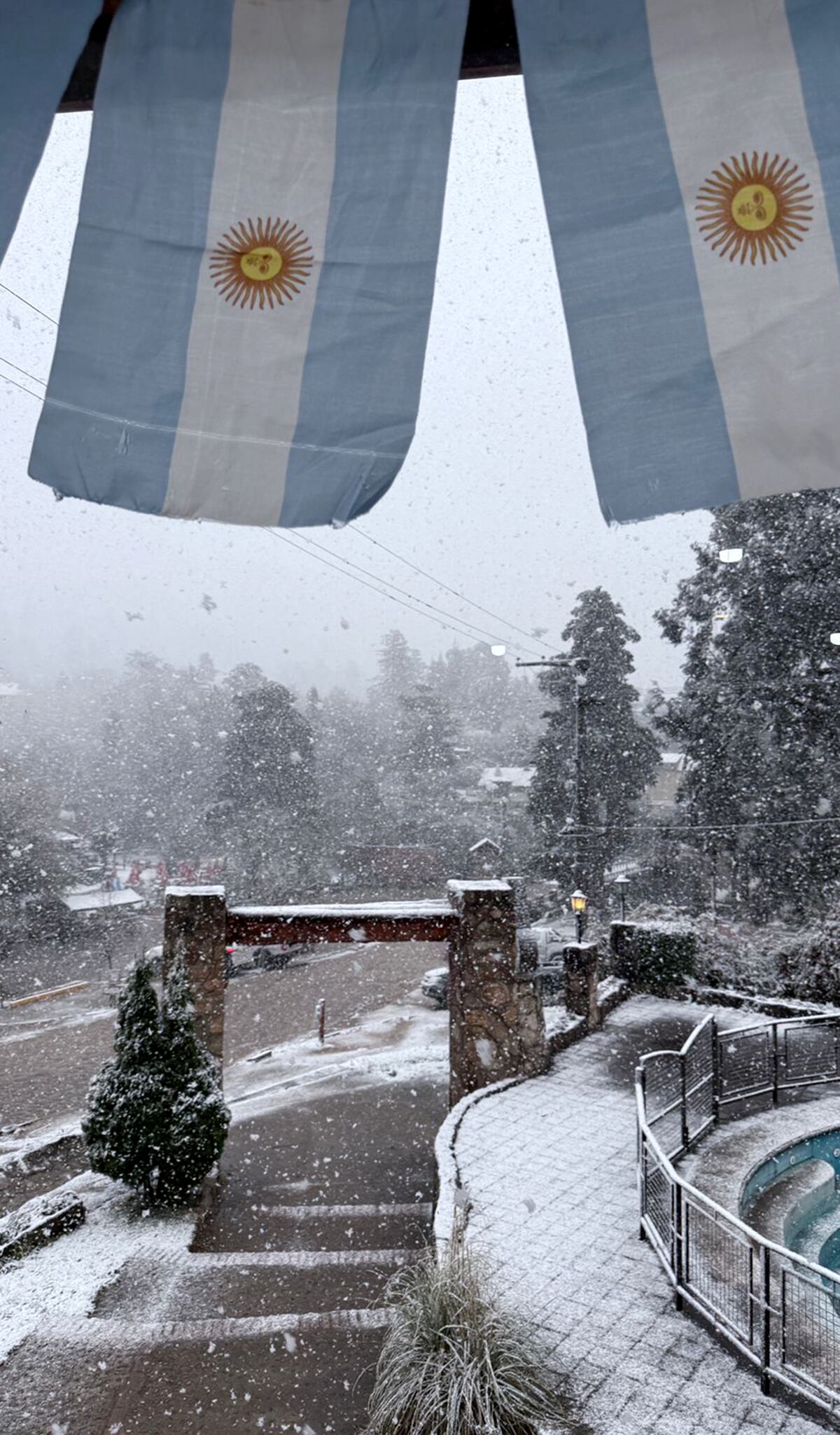 Intensa nevada en La Cumbrecita, Córdoba. (Gentileza)