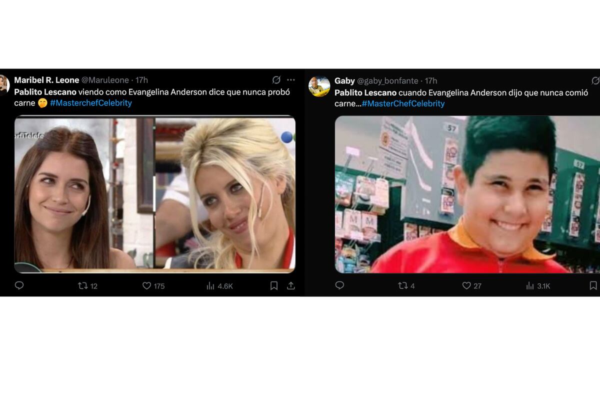 Algunos de los tuits sobre la reacción de Pablito Lescano a la confesión de Evangelina Anderson. (Foto: Captura de pantalla)