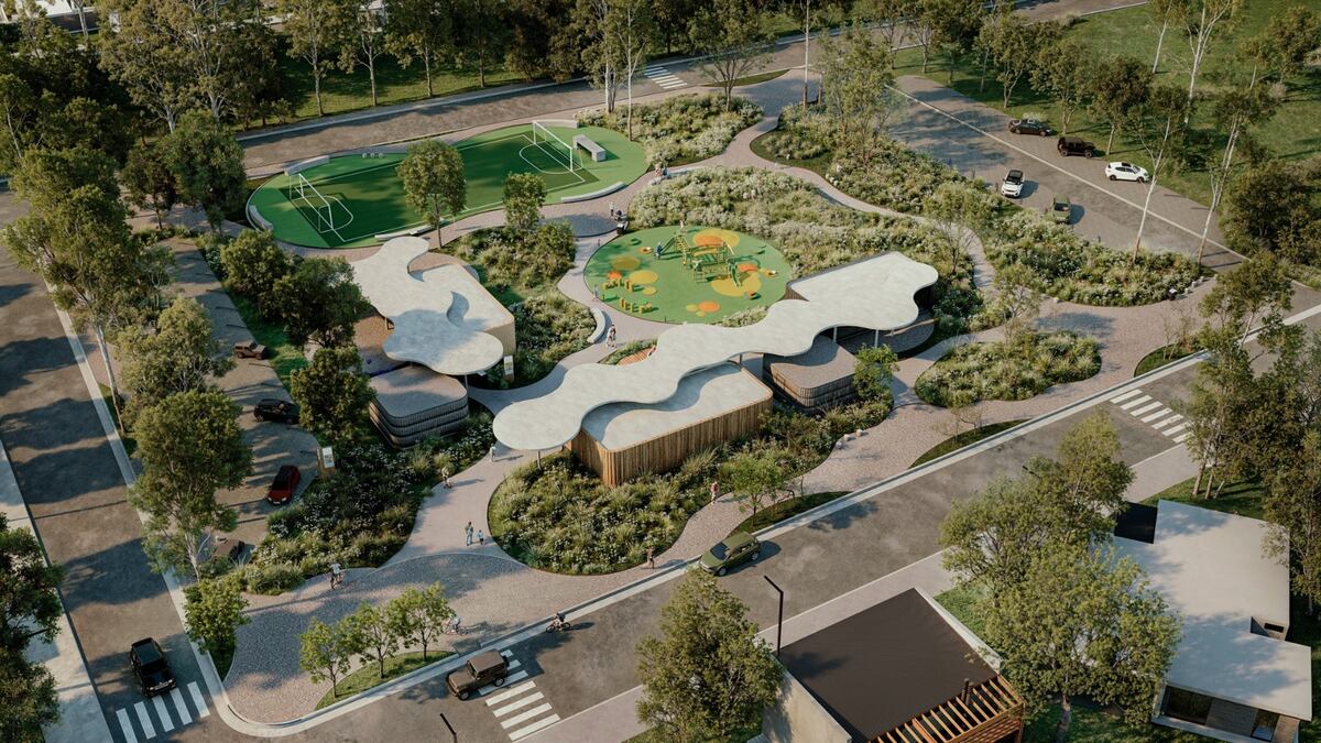 "Fun House", el área común que tendrá El Paso, el nuevo barrio de Edisur en Manantiales I. (Render de Grupo Edisur)