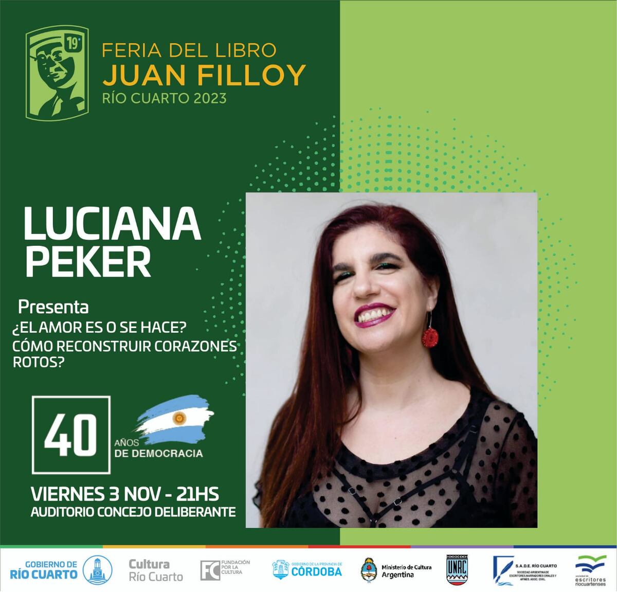 Río Cuarto. La periodista Luciana Peker presenta su libro en la feria local (Gentileza).