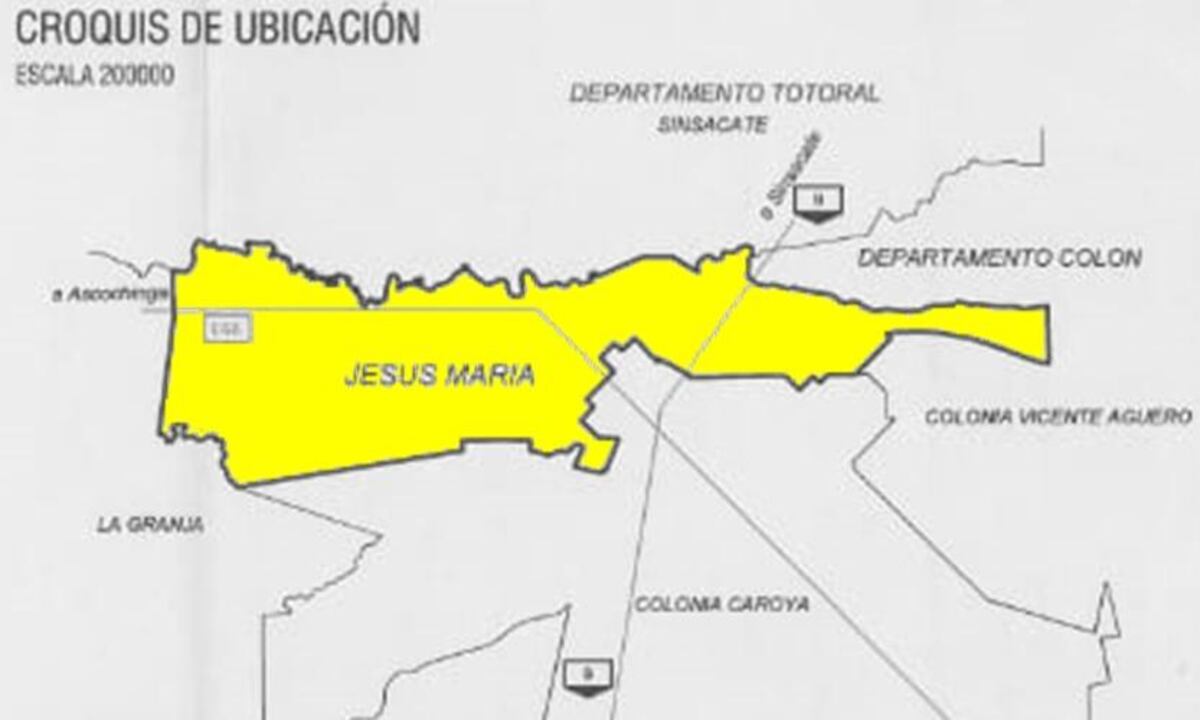 Jesús María. El mapa de Jesús María 2023. (Gentileza FM Comunicar)