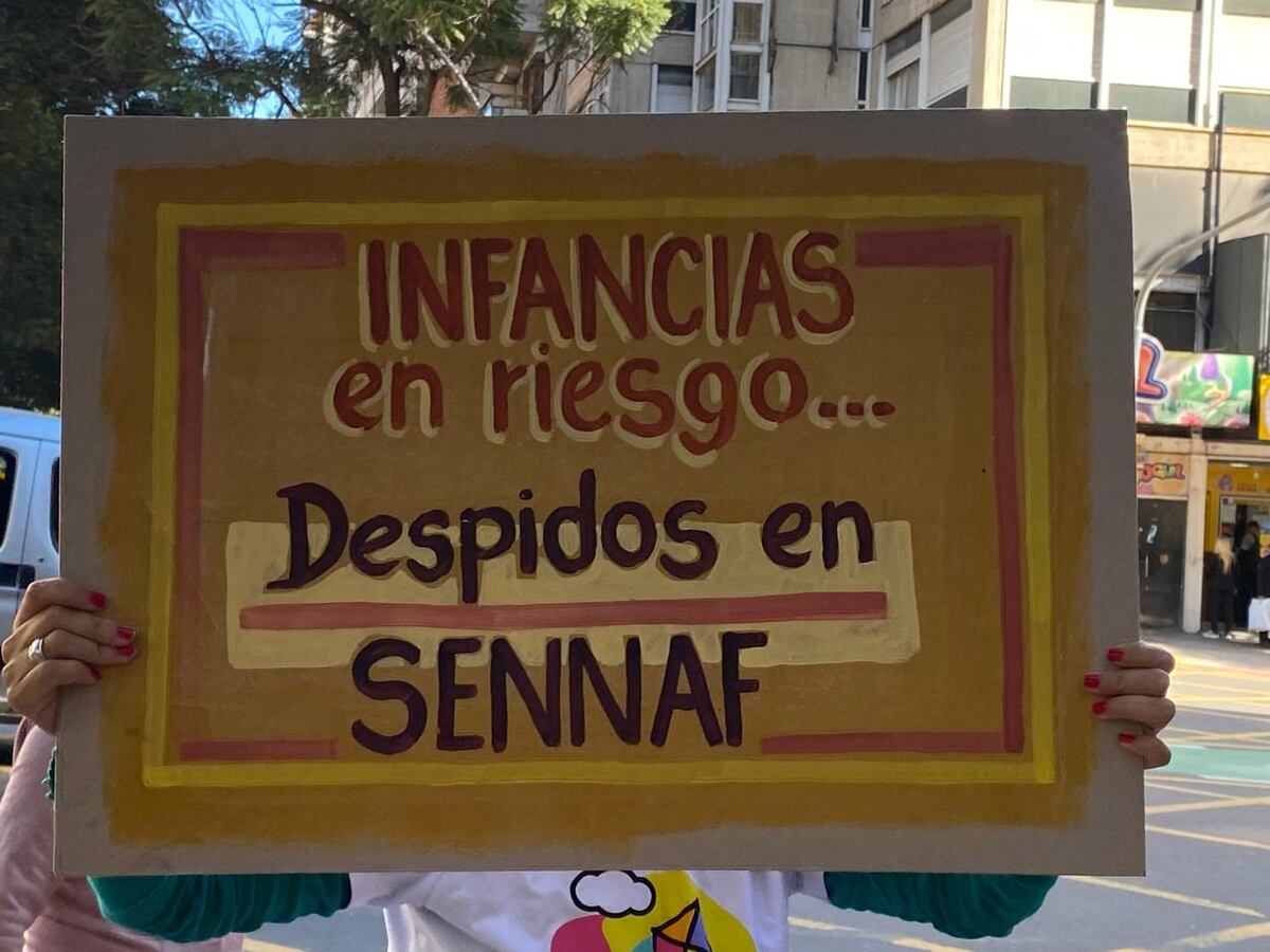 Protesta en el centro. Trabajadores del exMinisterio de Desarrollo Social de Nación se manifestaron por la ola de despidos (Gentileza ATE)