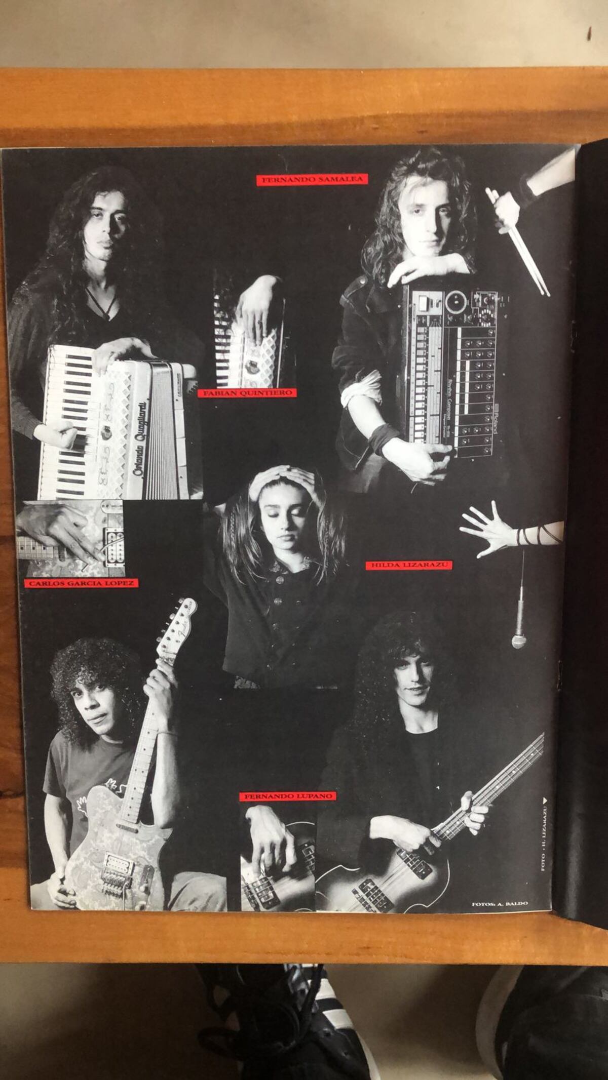 En esta foto promocional de Los Enfermeros, tomada en 1990, Fernando Samalea muestra la Rucci original. (Gentileza FS)