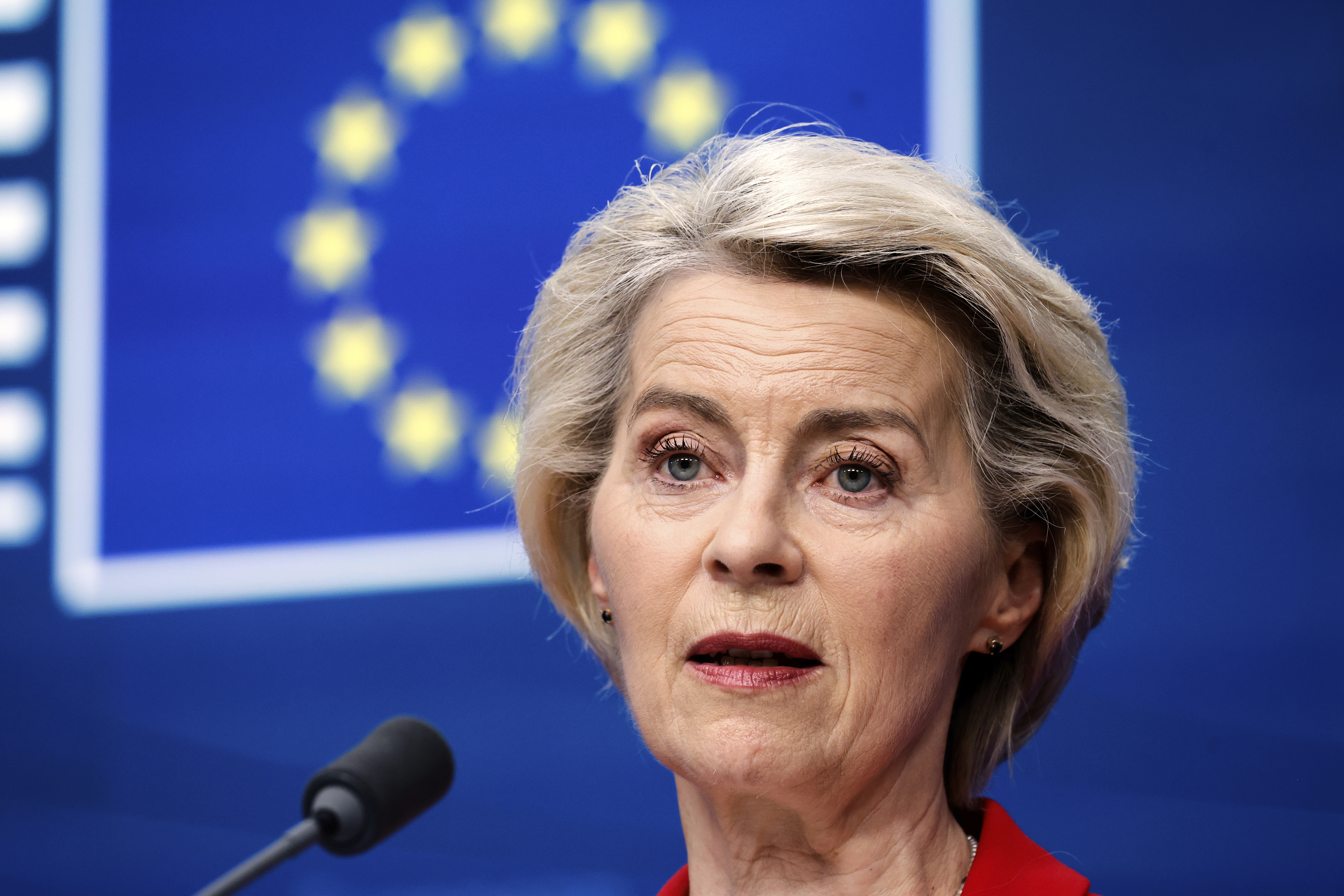 La presidenta de la Comisión Europea Ursula von der Leyen en Bruselas. (AP foto/Omar Havana)
