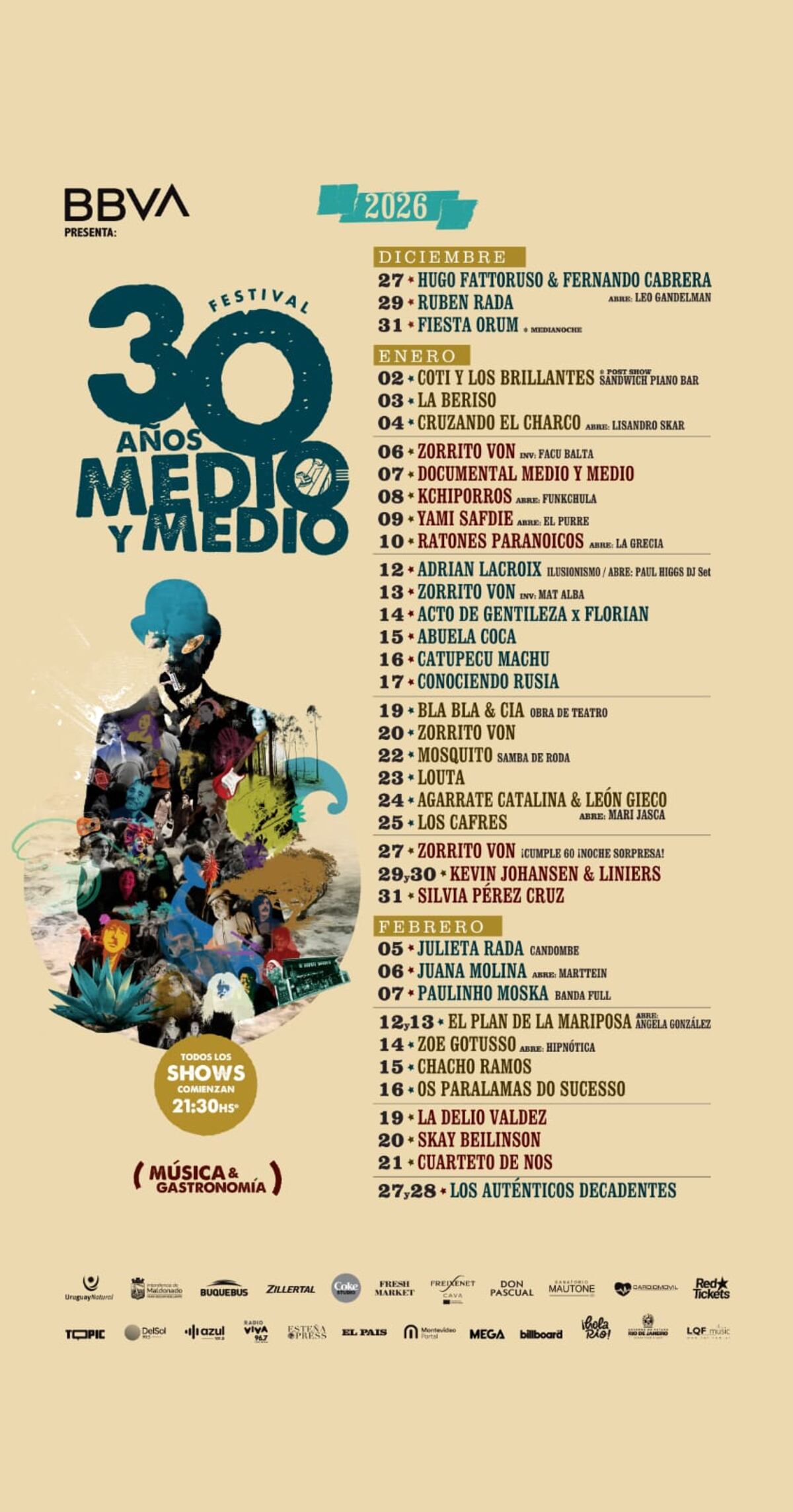 El afiche del Festival Medio y Medio 2026. (Captura)