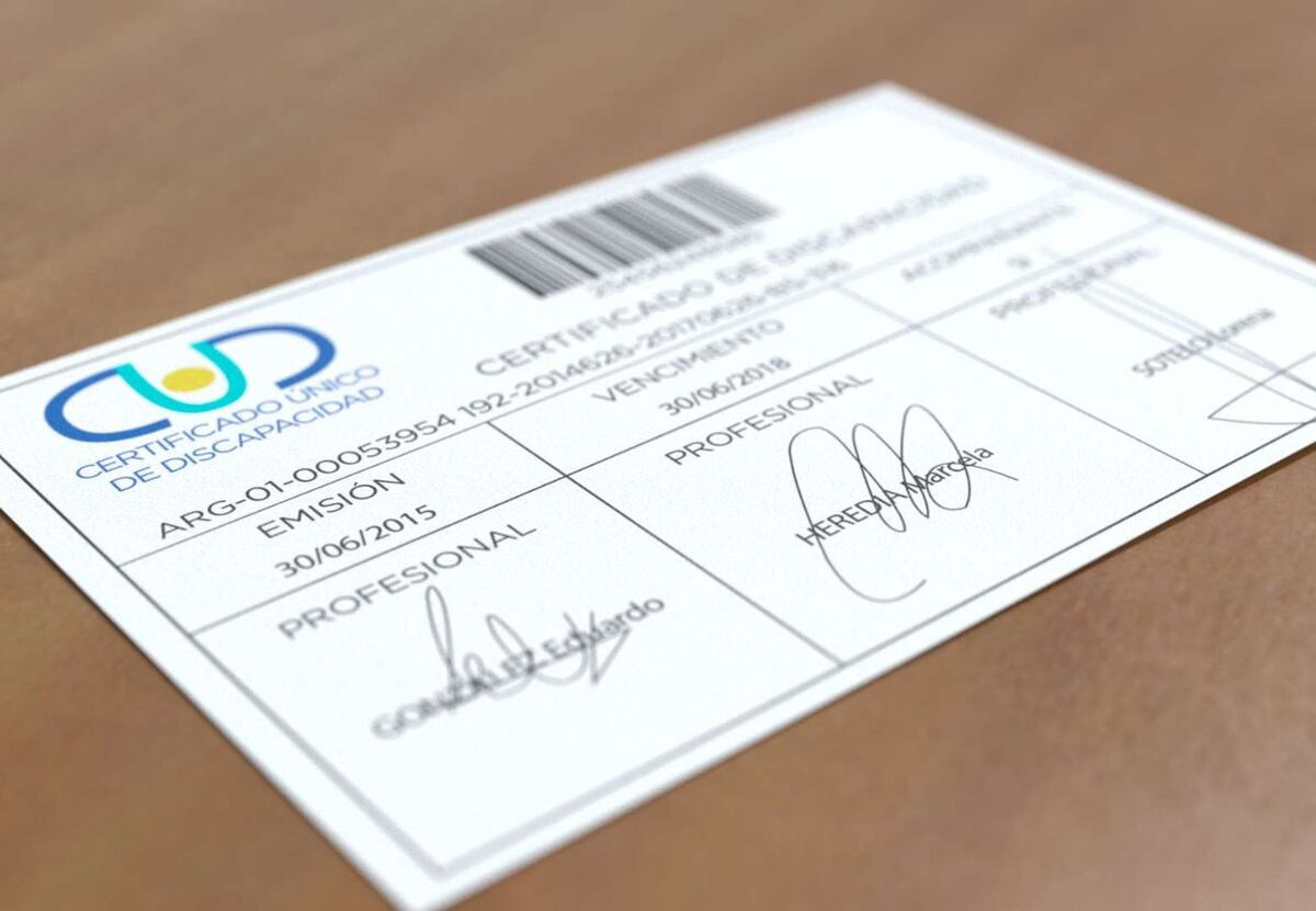 Certificado Único de Discapacidad.