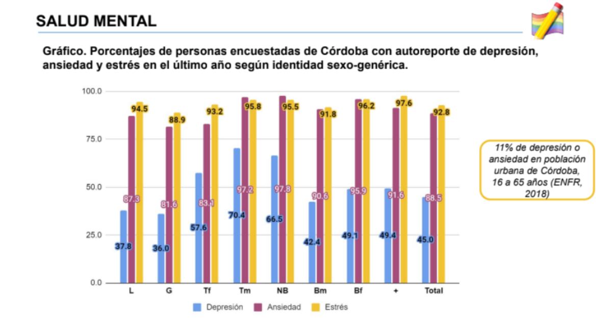 Resultados del relevamiento en relación a la salud mental. (Conicet)