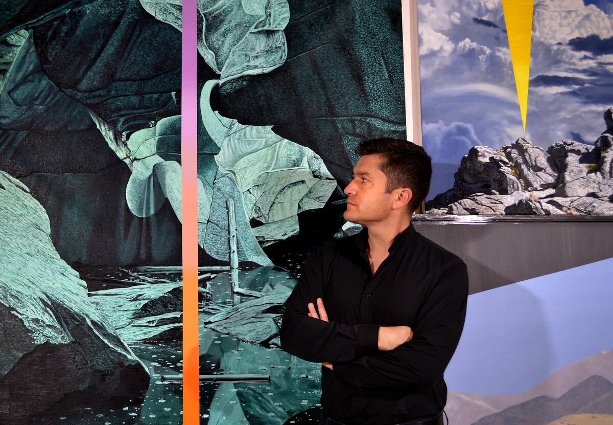 Marcos Acosta, en su estudio (Gentileza Rocío Machado).