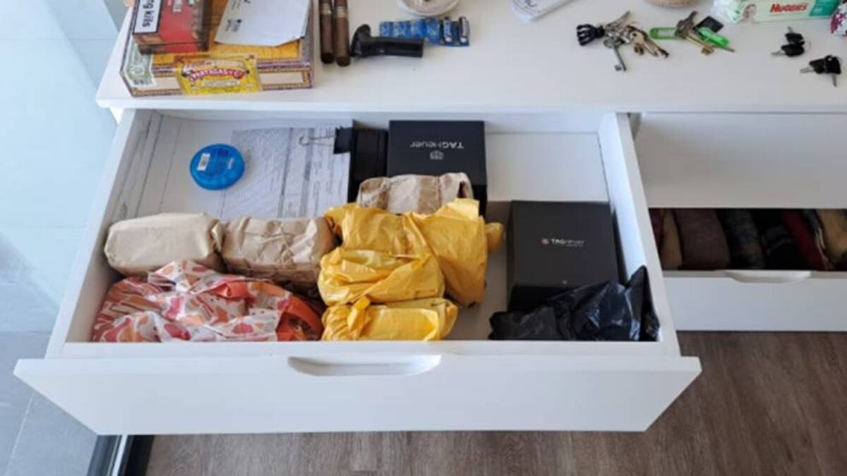 Lo encontrado en el departamento de Ornella Calvete. (Infobae)