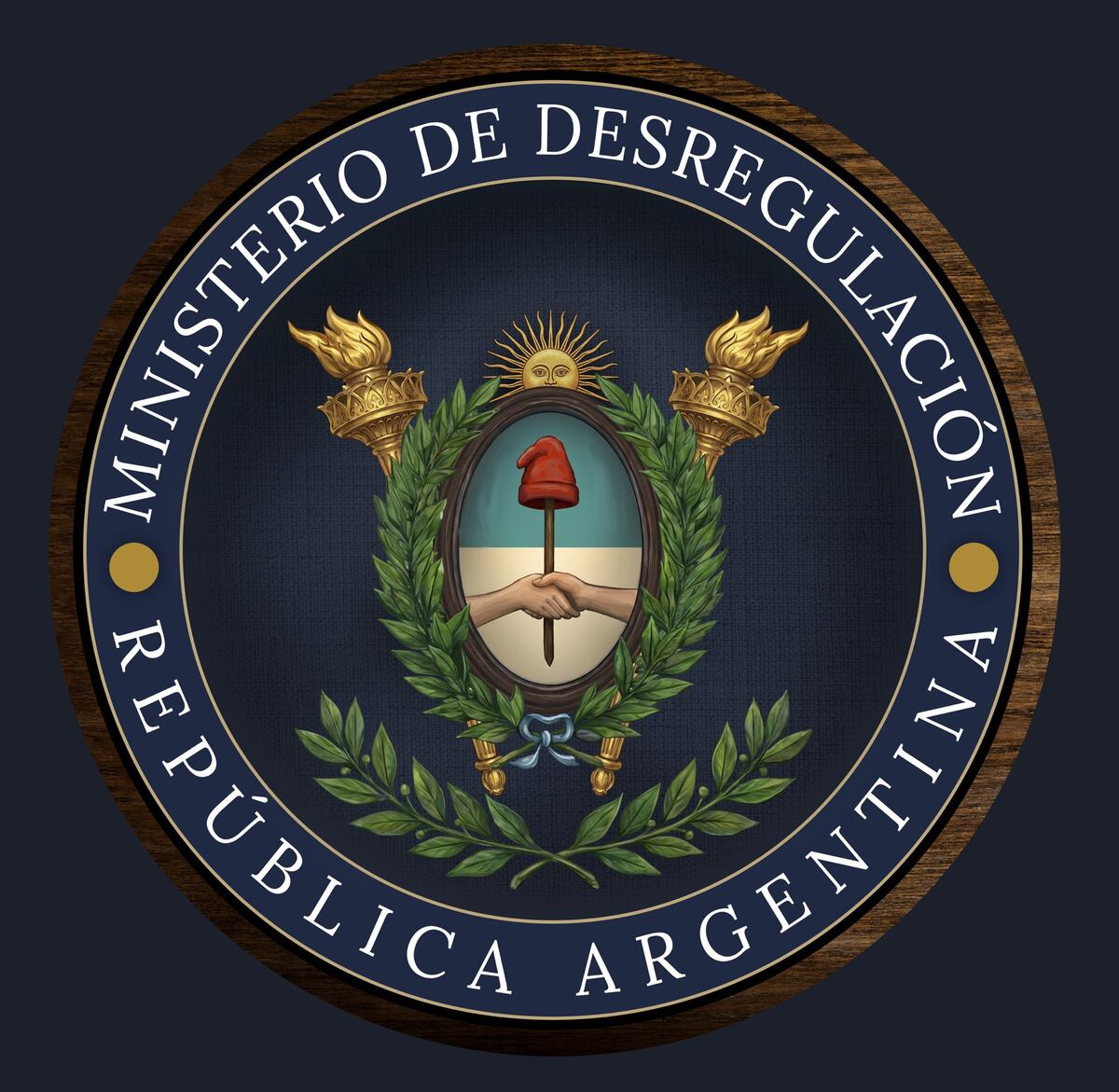 Sello del Ministerio de Desregulación de la República Argentina