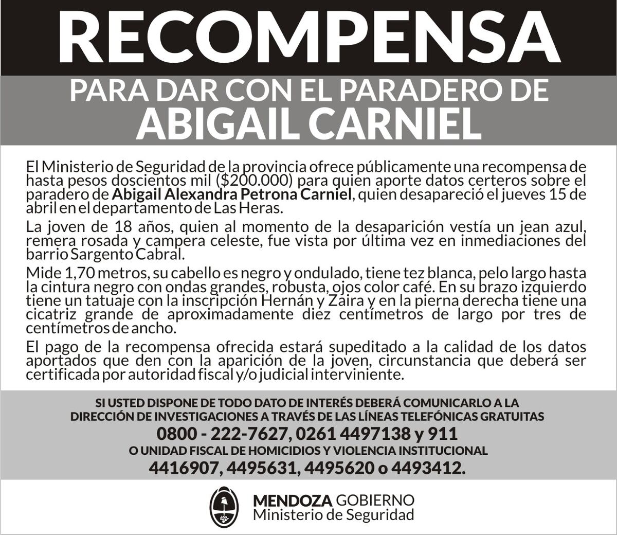 El pedido oficial.