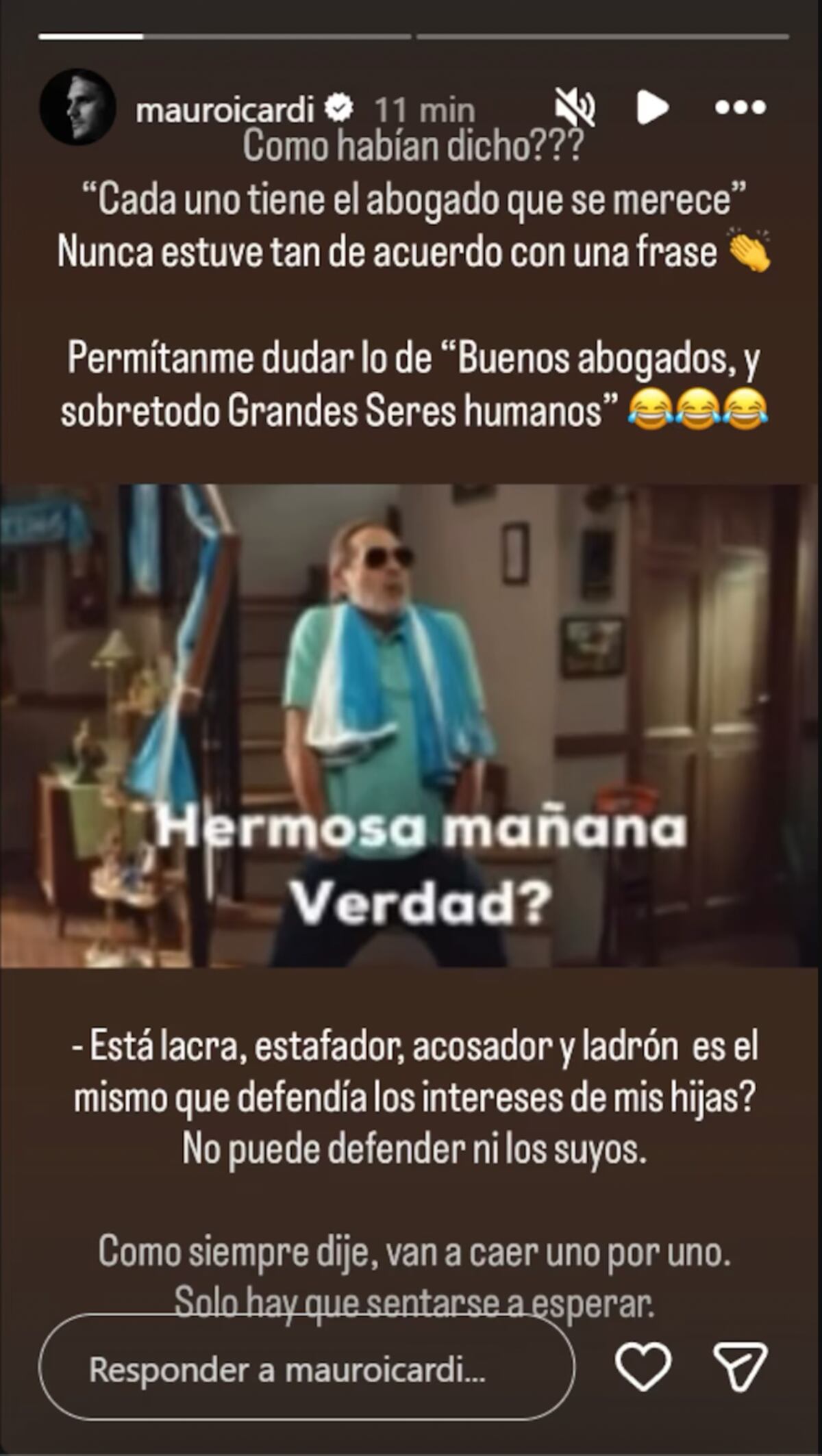 Mauro Icardi celebró la detención de Nicolás Payarola. (Foto: Instagram)