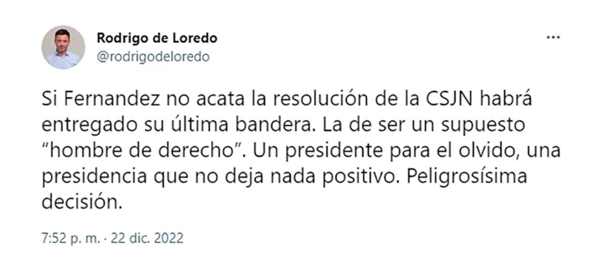 Fallo por la coparticipación. Críticas de la oposición contra Alberto Fernández. (Twitter)