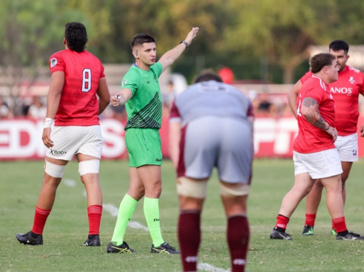 Nehuén Jauri Rivero será el árbitro en el partido entre Dogos XV y Yacare XV por la tercera fecha de la SRA 2024. (Prensa Súper Rugby Américas)