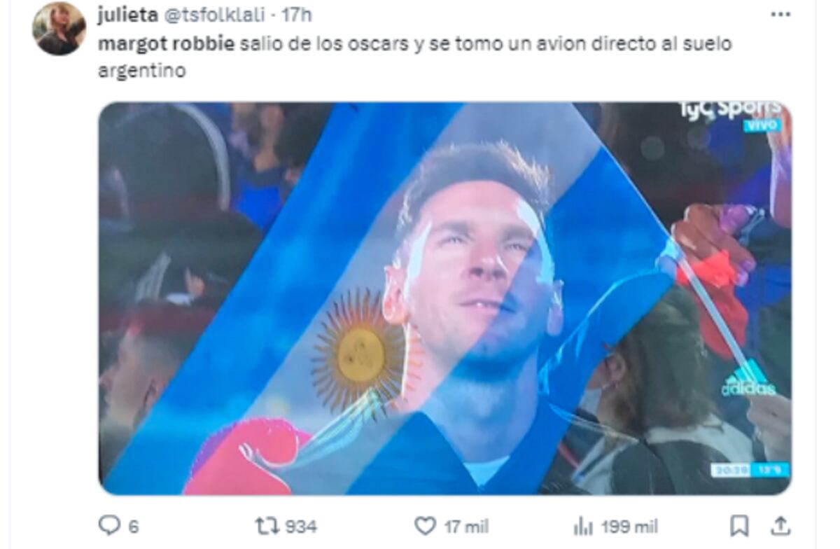 Los memes de Margot Robbie en Argentina. (Captura)