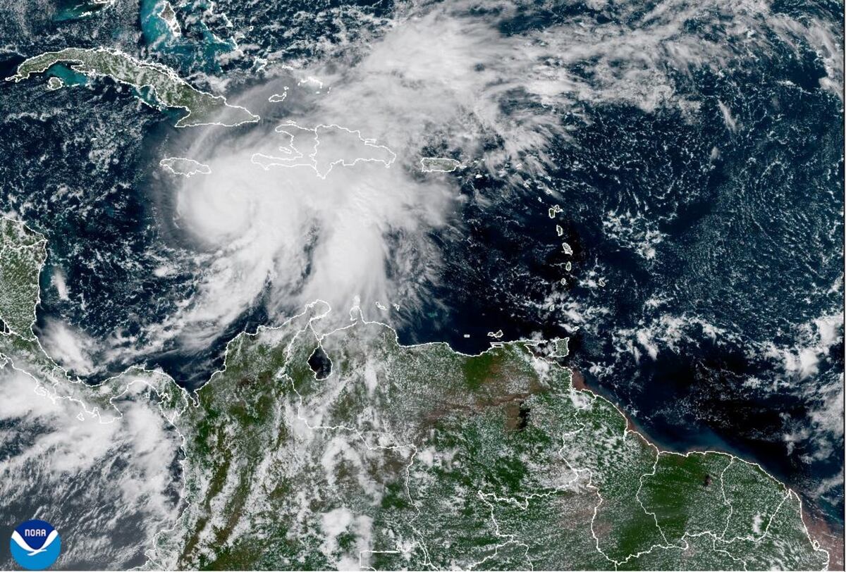 Imagen satelital del huracán Melissa. (AP)