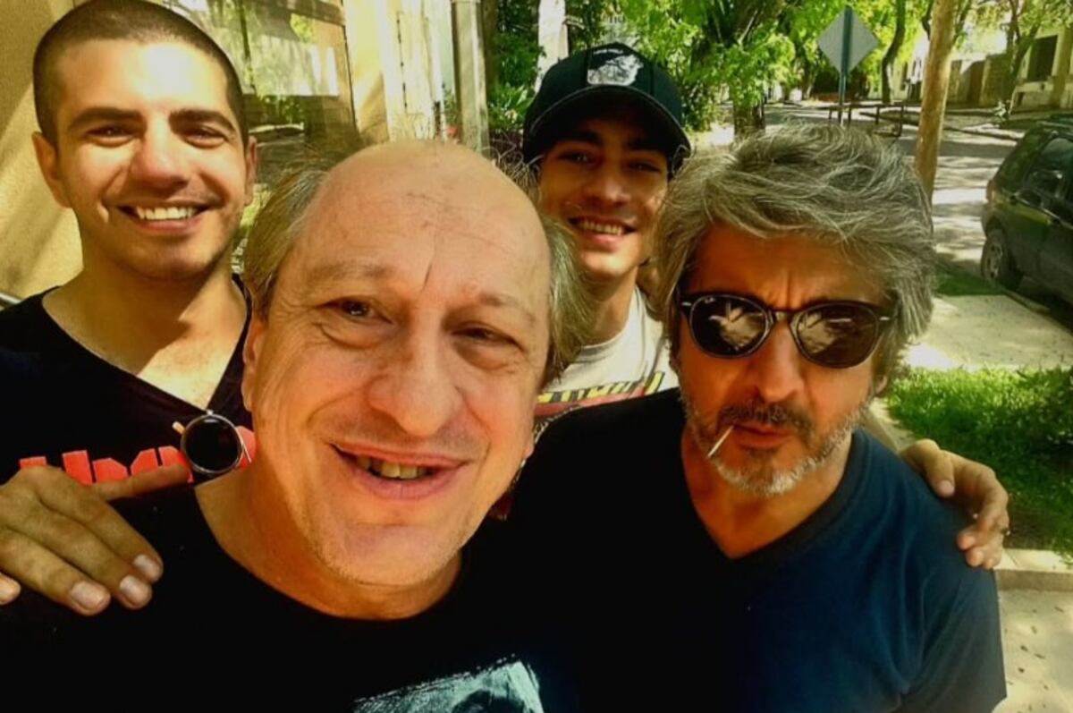 Un grupete de "La Odisea de los Giles": Ricardo y el Chino Darín, Marco Caponi y Daniel Aráoz. (Gentileza)