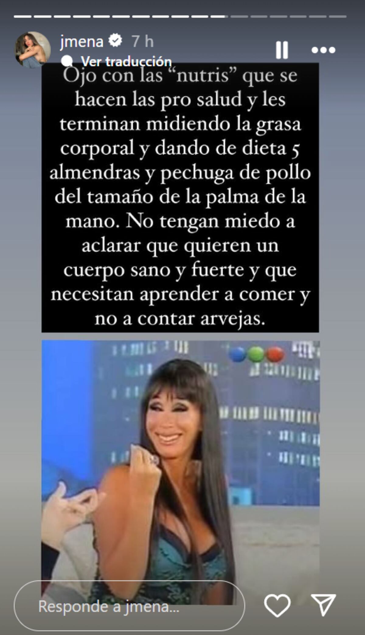 Jimena Barón y un mensaje sobre el ejercicio, la alimentación y el amor propio. (Instagram Jimena Barón)