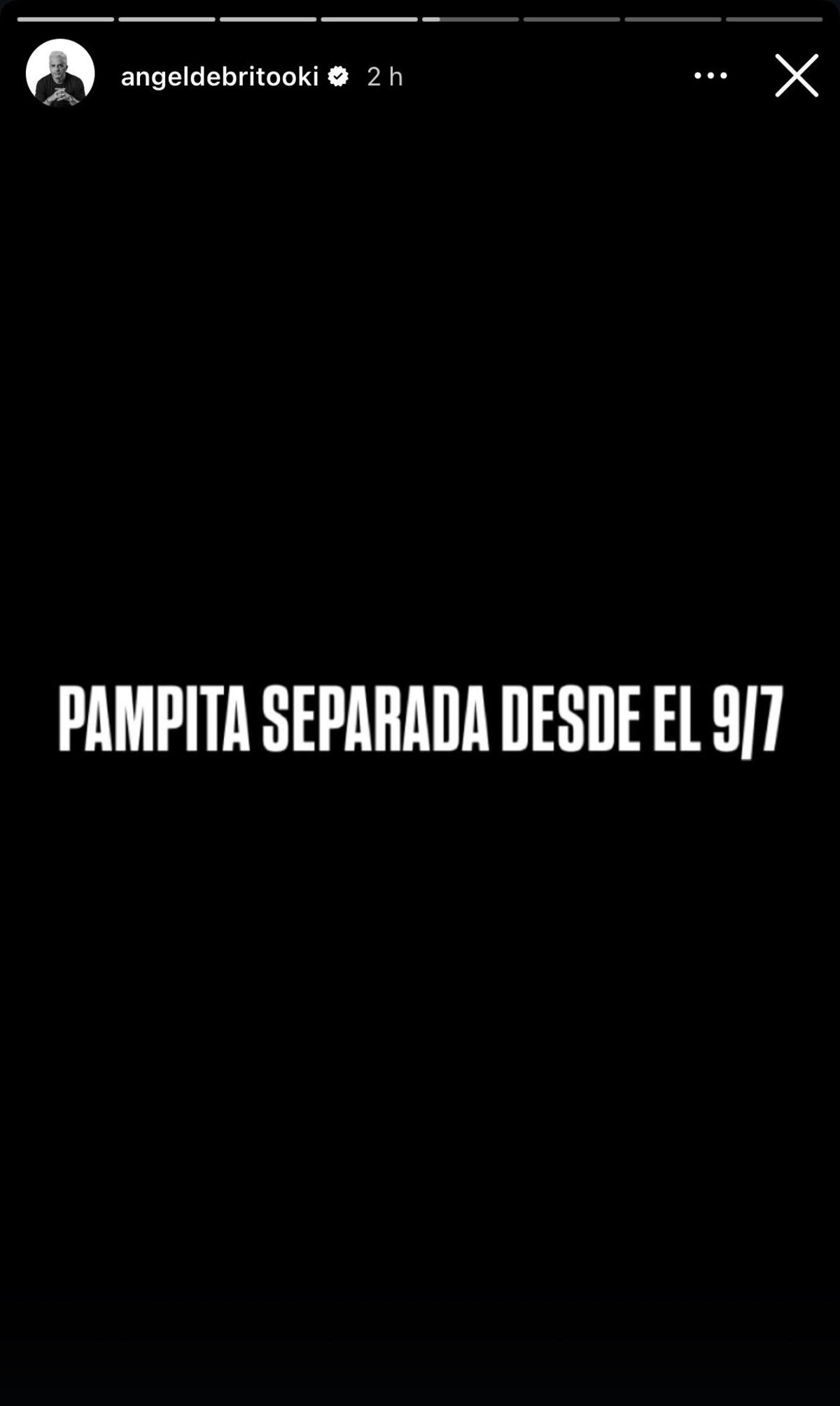 Ángel de Brito contó que Pampita está separada de Martín Pepa desde el 9 de julio (Captura de pantalla)