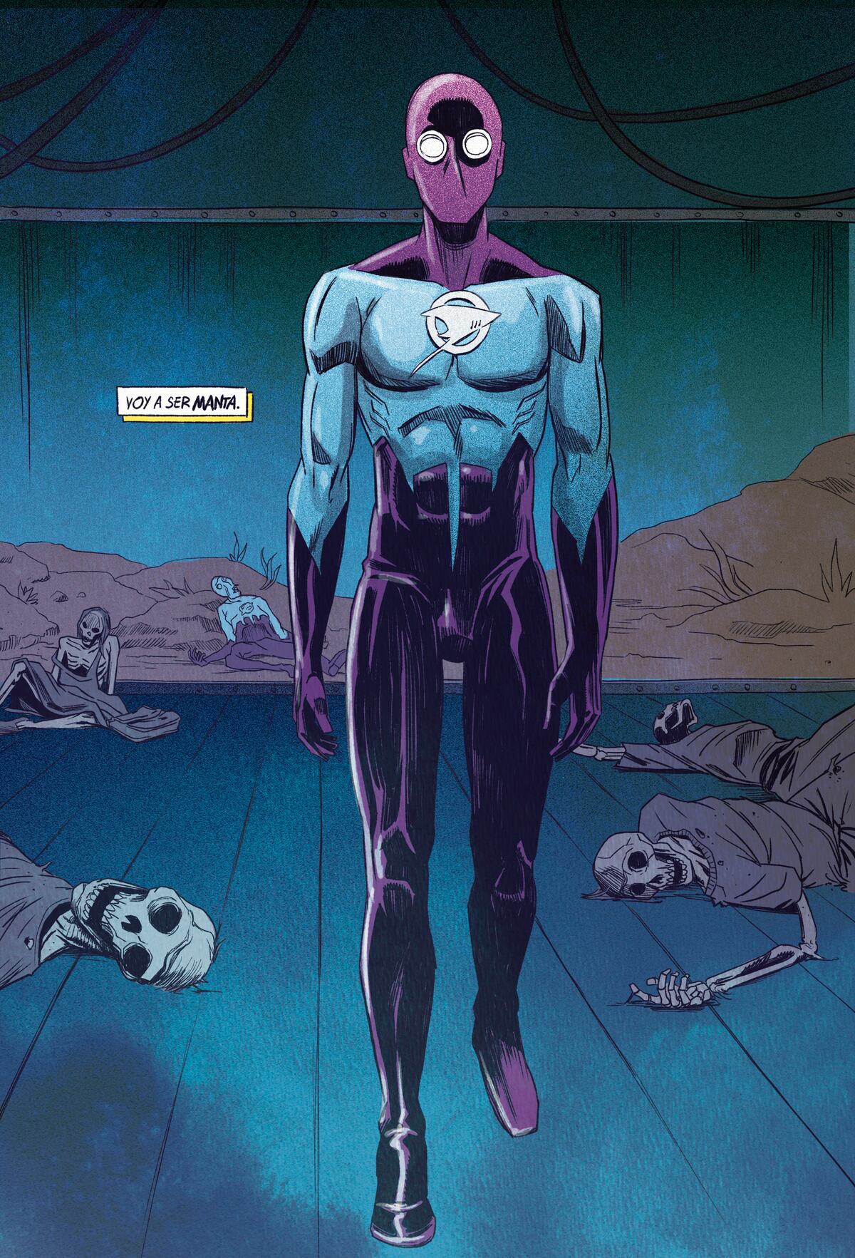 Manta, personaje de cómic que dibuja Nicolás Brondo y que atrajo a productores de la serie "El Eternauta" (Gentileza Nicolás Brondo).