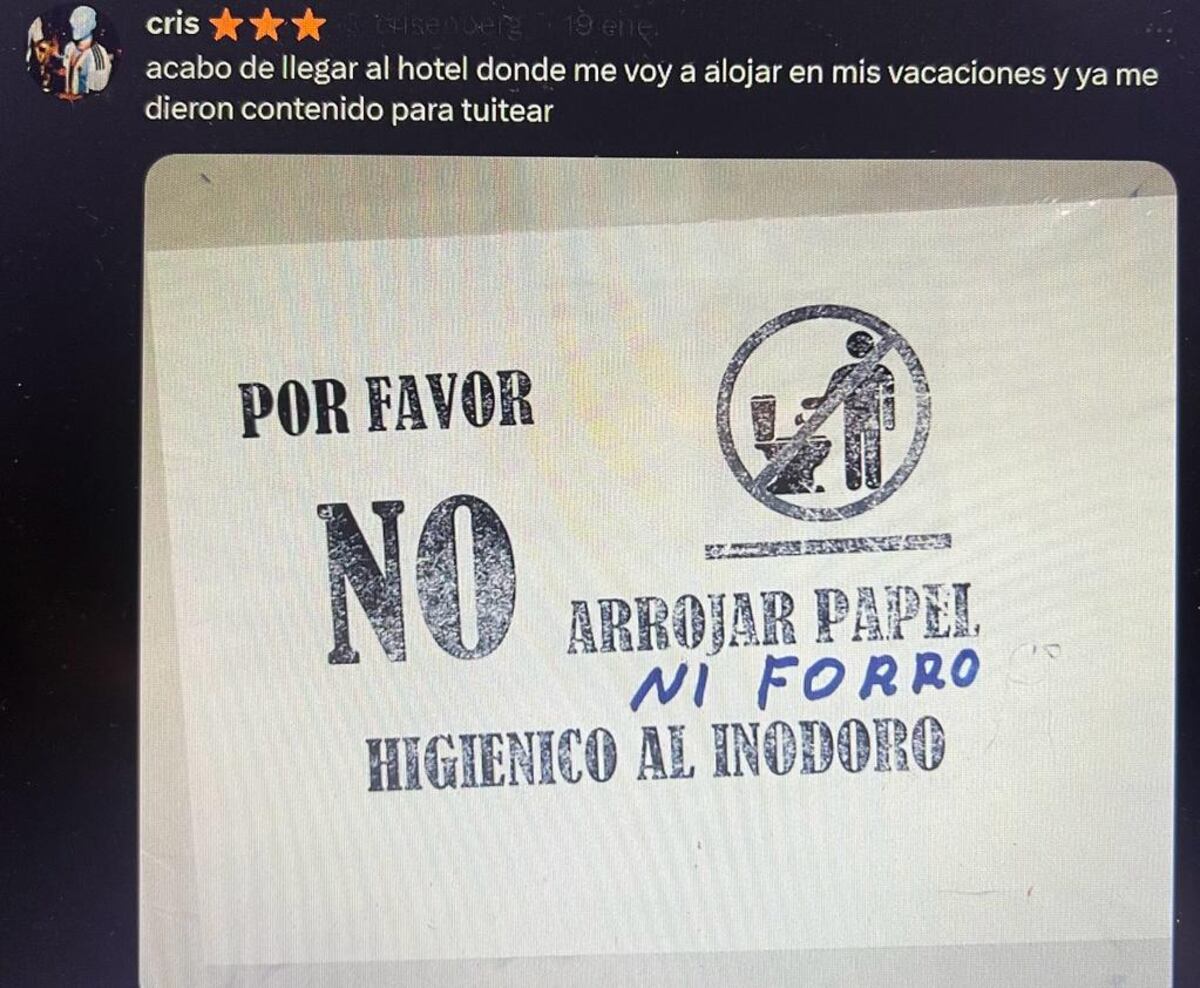 El insólito pedido de un hotel a un turista.