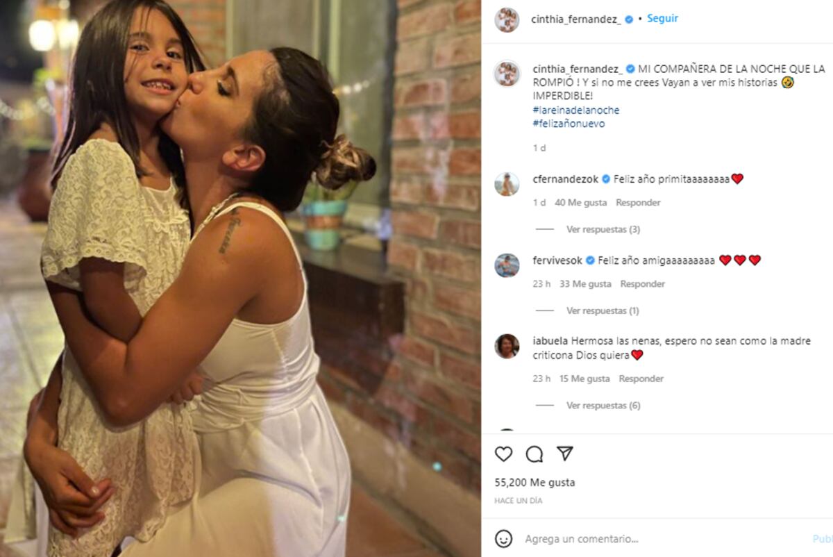 Cinthia Fernández y su hija mayor Fran. (Instagram)