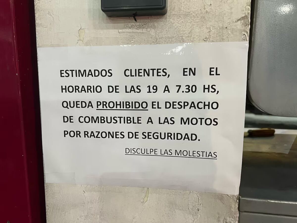 Una estación de servicio no venderá más nafta a motociclistas por la noche. (Gentileza)