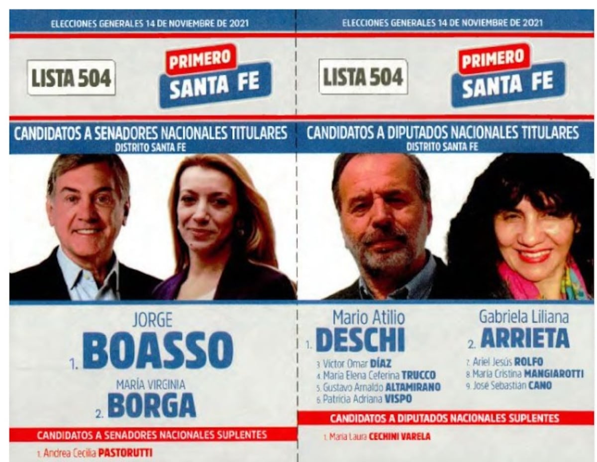 Boleta de Primero Santa Fe.