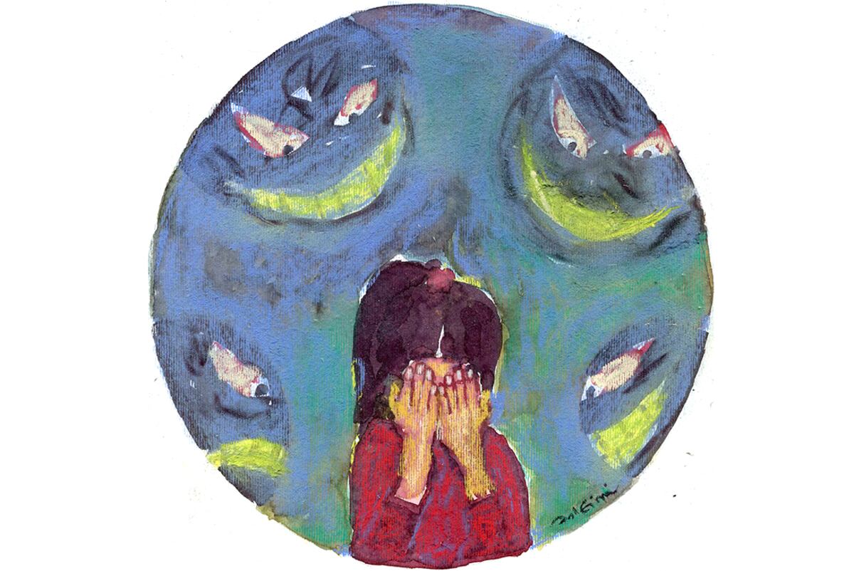 Violencia en las escuelas. Ilustración de Juan Delfini